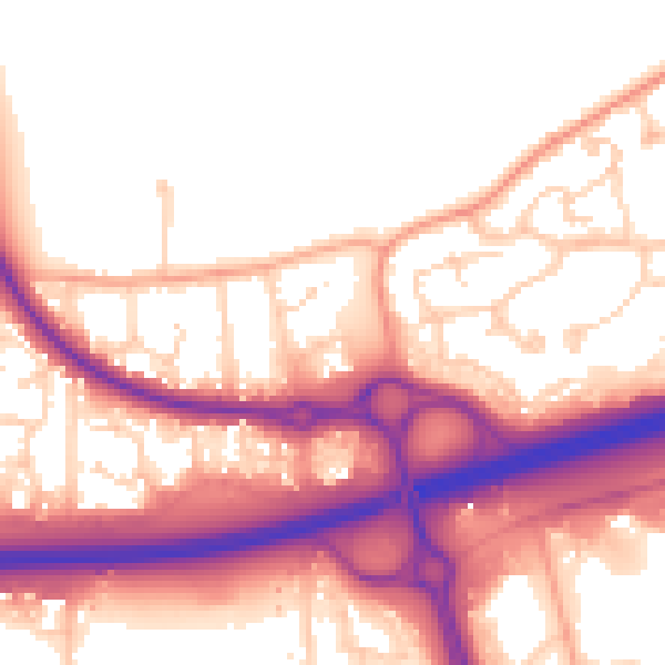 Daytime road noise heatmap for SS15 4EJ