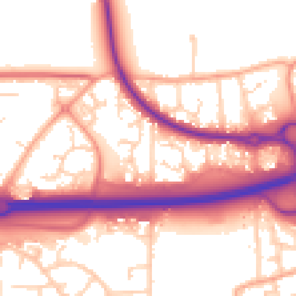 Daytime road noise heatmap for SS15 4EX