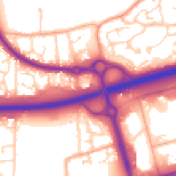 Daytime road noise heatmap for SS15 4HX