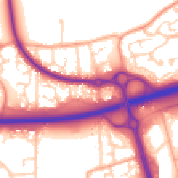 Daytime road noise heatmap for SS15 4HZ