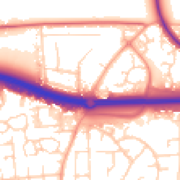 Daytime road noise heatmap for SS15 4LE