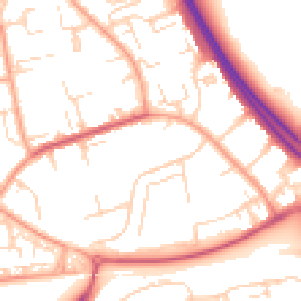 Daytime road noise heatmap for SS15 5BY