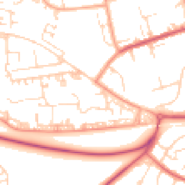 Daytime road noise heatmap for SS15 5GP