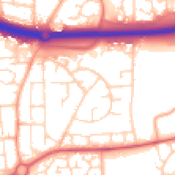 Daytime road noise heatmap for SS15 5RW