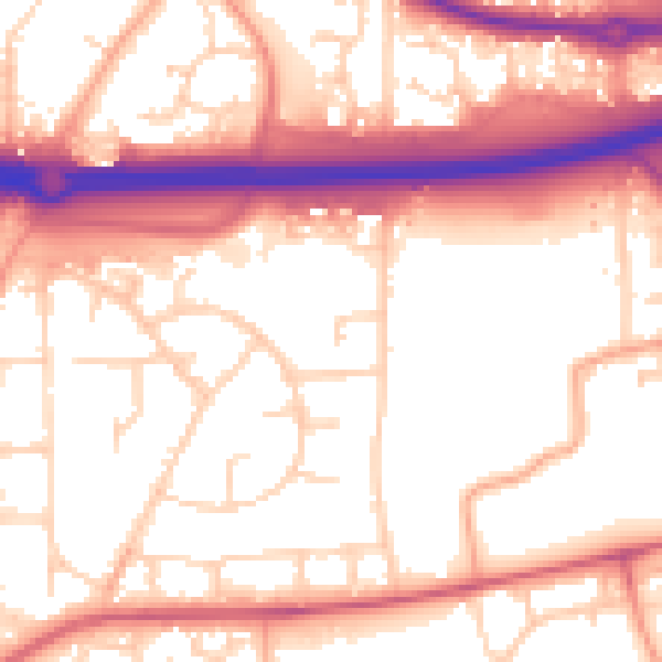 Daytime road noise heatmap for SS15 5TY