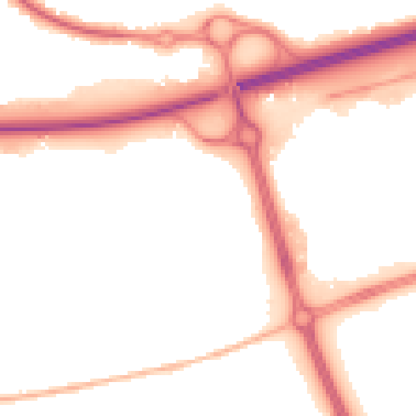 Night-time road noise heatmap for SS15 5YF