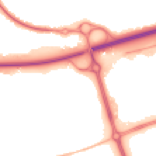 Night-time road noise heatmap for SS15 5YJ