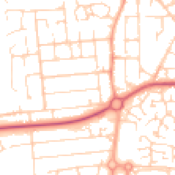 Daytime road noise heatmap for SS15 6BA