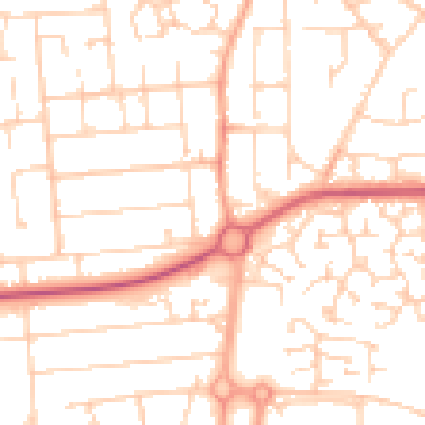 Daytime road noise heatmap for SS15 6BL