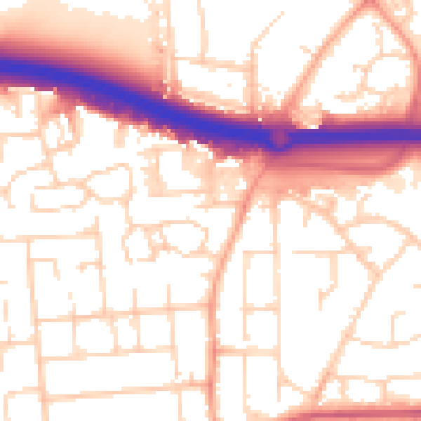 Daytime road noise heatmap for SS15 6DT