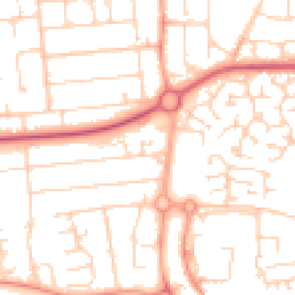 Daytime road noise heatmap for SS15 6EZ
