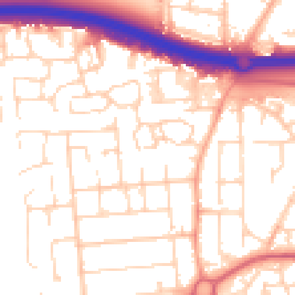 Daytime road noise heatmap for SS15 6GQ