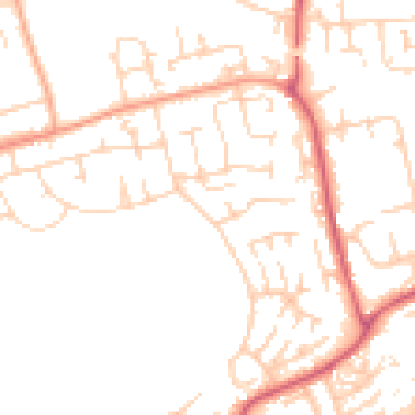 Daytime road noise heatmap for SS16 4DA