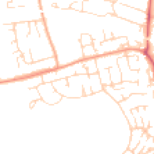Daytime road noise heatmap for SS16 4DN