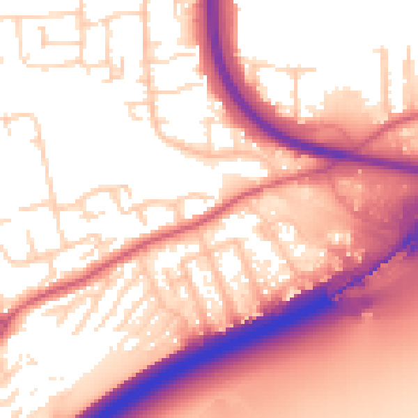 Daytime road noise heatmap for SS16 4LY