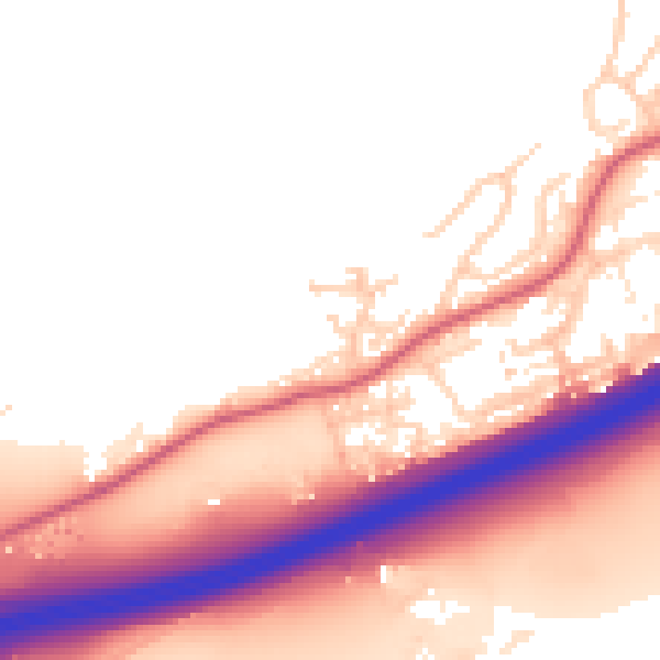 Daytime road noise heatmap for SS16 4RF