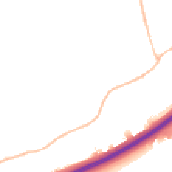 Night-time road noise heatmap for SS16 4RN
