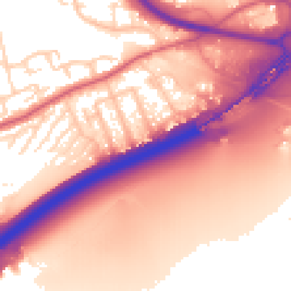Daytime road noise heatmap for SS16 4TU