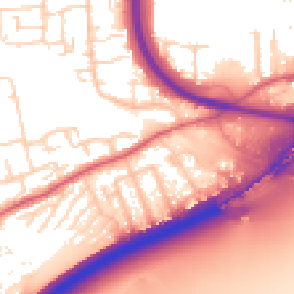 Daytime road noise heatmap for SS16 4UB