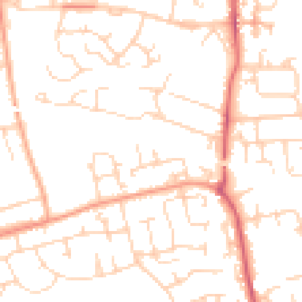 Daytime road noise heatmap for SS16 4XR
