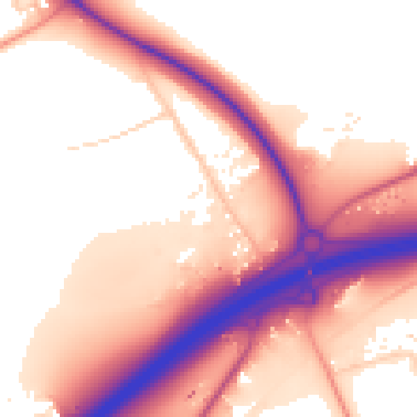 Daytime road noise heatmap for SS16 5JX