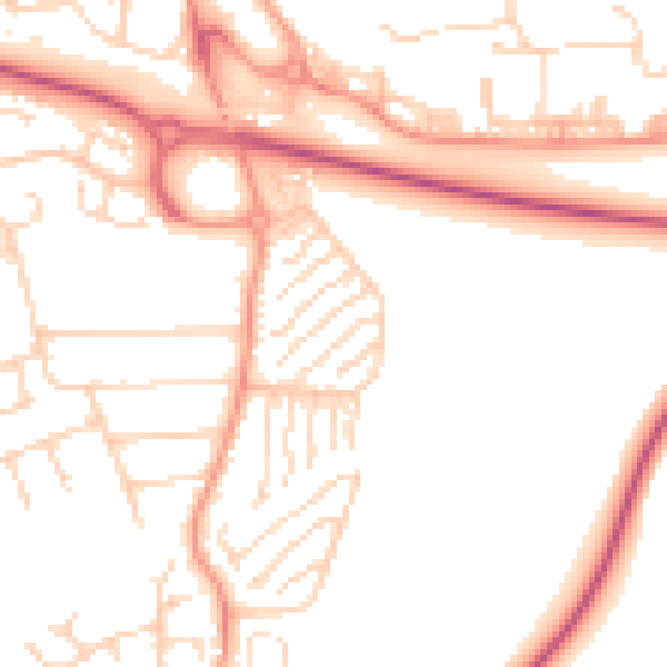 Daytime road noise heatmap for SS16 5UE