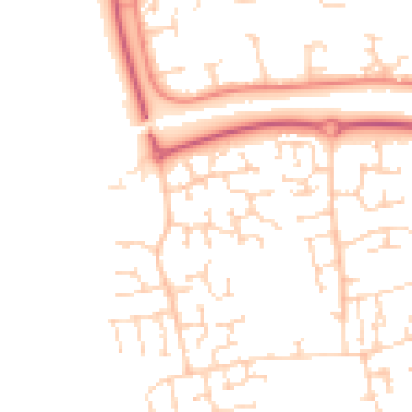 Daytime road noise heatmap for SS16 6NZ