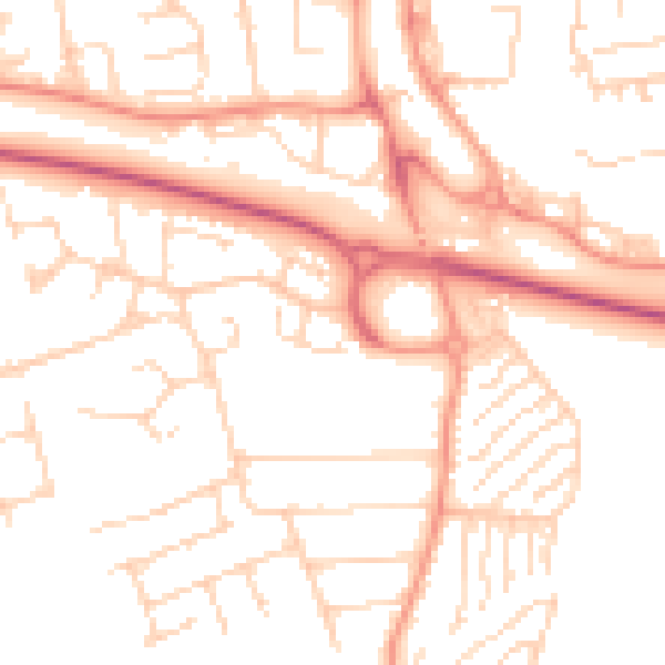 Daytime road noise heatmap for SS16 6RE