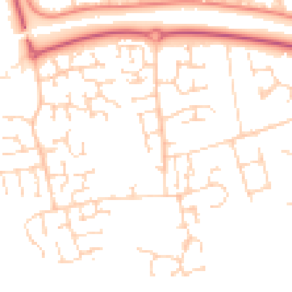Daytime road noise heatmap for SS16 6TN