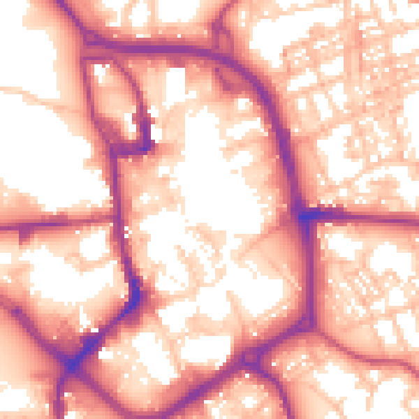 Daytime road noise heatmap for ST1 1LA