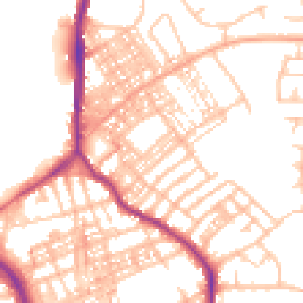 Daytime road noise heatmap for ST1 2NH