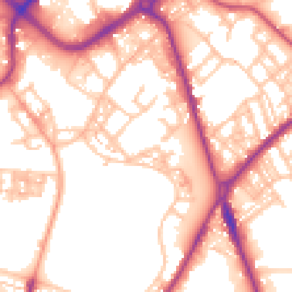 Daytime road noise heatmap for ST1 3BG