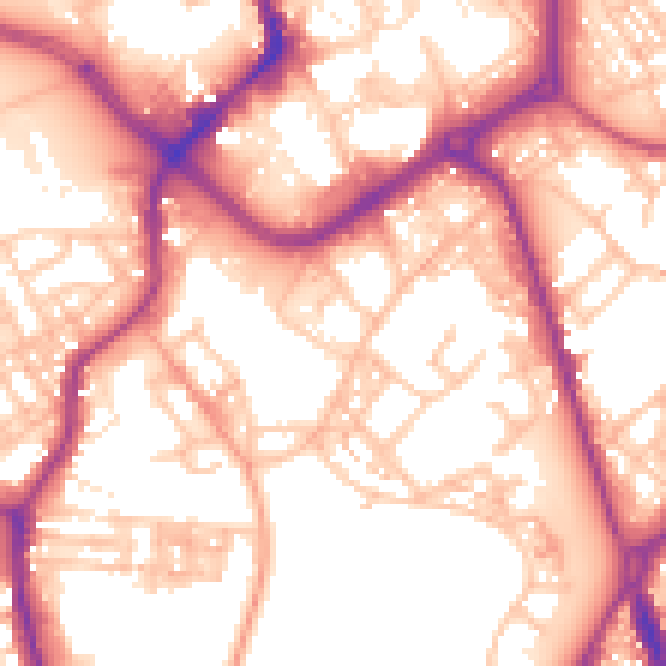Daytime road noise heatmap for ST1 3BN