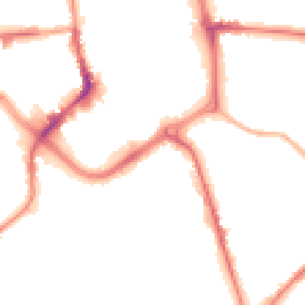 Night-time road noise heatmap for ST1 3DA