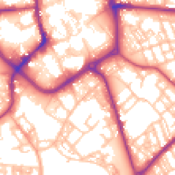 Daytime road noise heatmap for ST1 3DB