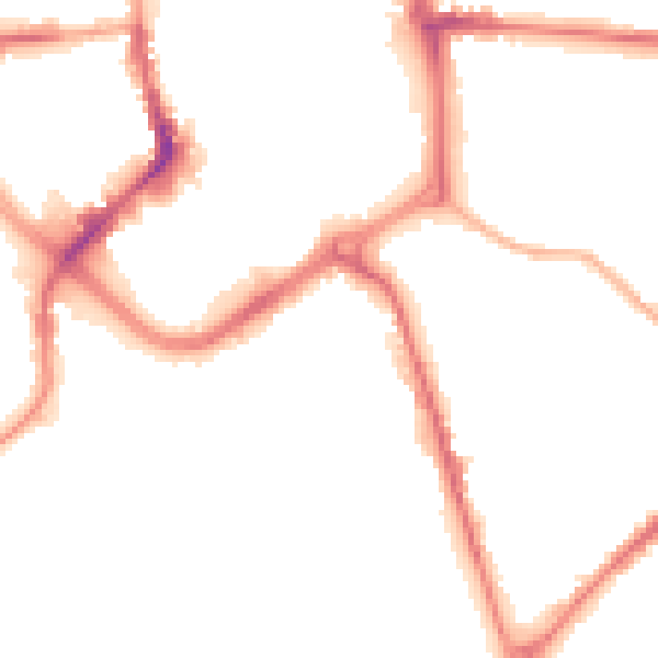 Night-time road noise heatmap for ST1 3DB