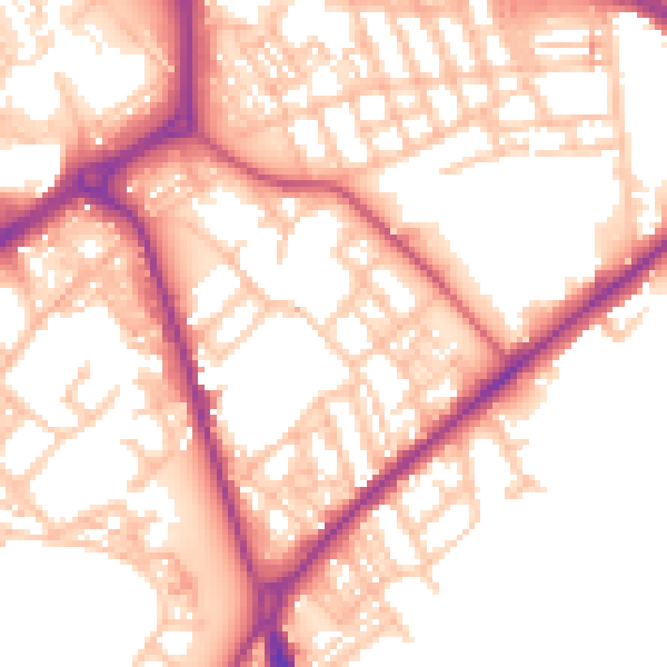 Daytime road noise heatmap for ST1 3DG