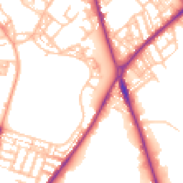 Daytime road noise heatmap for ST1 3DQ