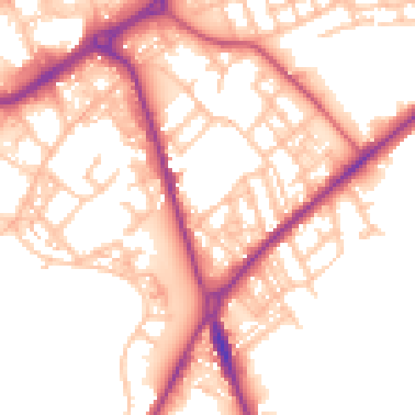 Daytime road noise heatmap for ST1 3ES