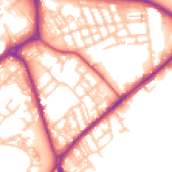 Daytime road noise heatmap for ST1 3GA