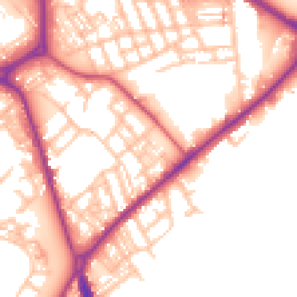 Daytime road noise heatmap for ST1 3GD