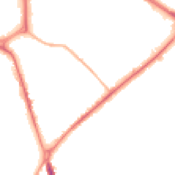 Night-time road noise heatmap for ST1 3GD