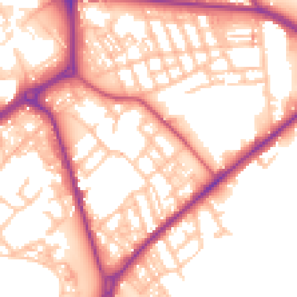 Daytime road noise heatmap for ST1 3GE