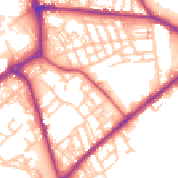Daytime road noise heatmap for ST1 3GH
