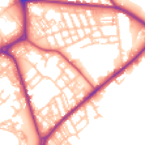 Daytime road noise heatmap for ST1 3GJ