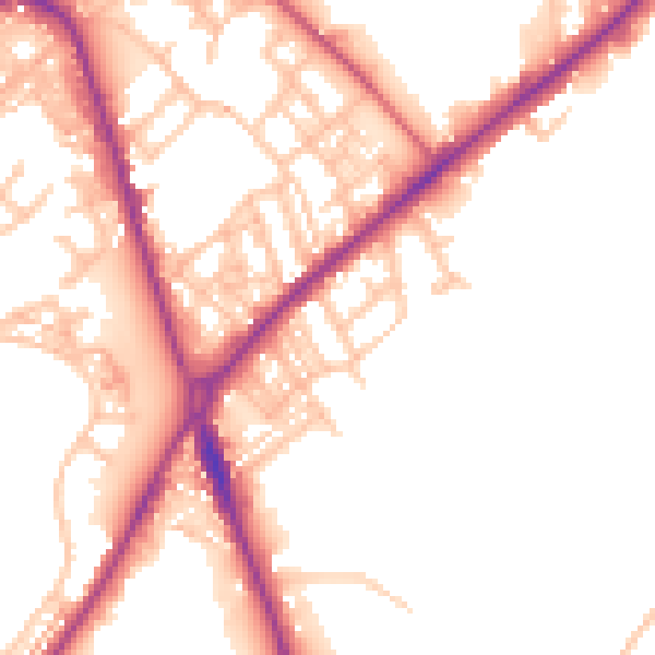 Daytime road noise heatmap for ST1 3HJ