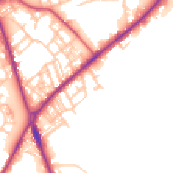 Daytime road noise heatmap for ST1 3HR