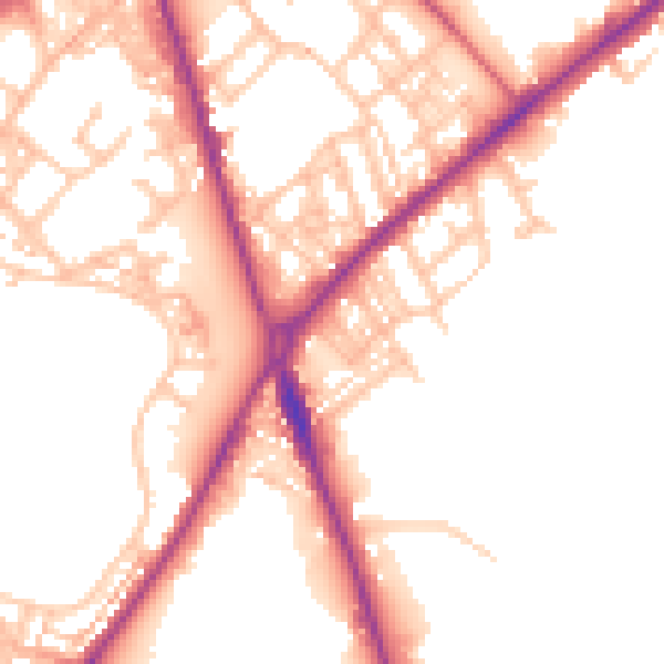 Daytime road noise heatmap for ST1 3HZ