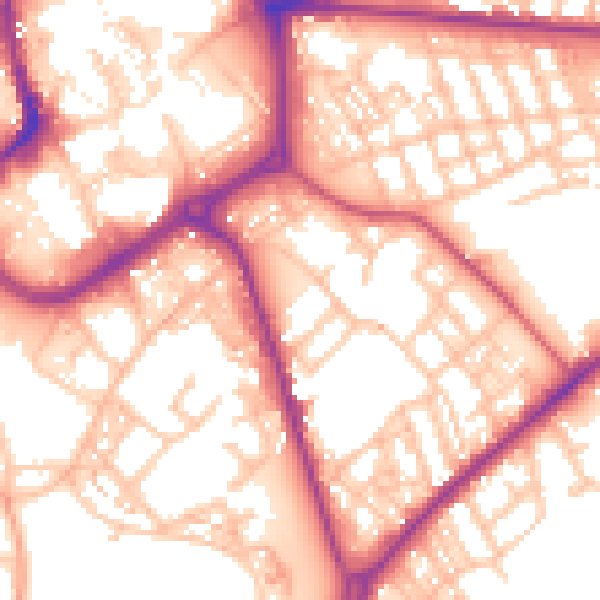 Daytime road noise heatmap for ST1 3LH