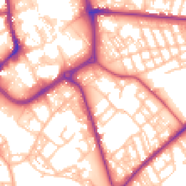 Daytime road noise heatmap for ST1 3LQ